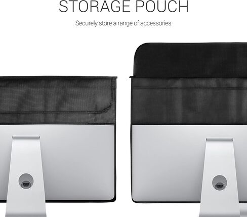 kwmobile Cover Compatible with 27-28" Monitor - with Extra Storage - Meow Cat Grey/Black in Saudi Arabia
