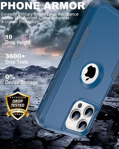 for iPhone 17 Case with Belt Clip Holster, Compatible with Magsafe, Military-Grade Protection,2X Screen Protector,Heavy Duty Cover for iPhone 17,Black in Kuwait