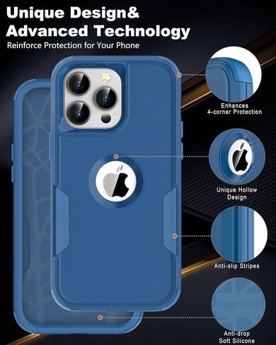 for iPhone 17 Case with Belt Clip Holster, Compatible with Magsafe, Military-Grade Protection,2X Screen Protector,Heavy Duty Cover for iPhone 17,Black in Kuwait