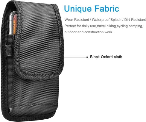 Belt Holster for Moto G Stylus 5G G Pure G Power G Play Edge 5G UW One 5G Ace Z4 Nylon Cell Phone Pouch Belt Holder Carrying Case with Belt Clip Loop Card Slots, Black in Saudi Arabia