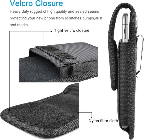 Belt Holster for Moto G Stylus 5G G Pure G Power G Play Edge 5G UW One 5G Ace Z4 Nylon Cell Phone Pouch Belt Holder Carrying Case with Belt Clip Loop Card Slots, Black in Saudi Arabia