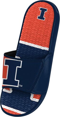 FOCO Illinois Fighting Illini NCAA Mens Colorblock Big Logo Gel Slides - L in Saudi Arabia
