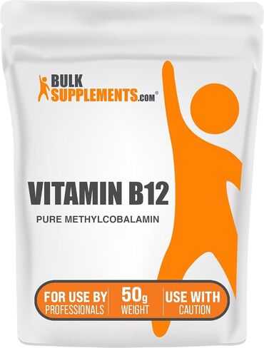 BULKSUPPLEMENTS.COM مسحوق ميثيل كوبالامين النقي (فيتامين ب 12) - ميثيل ب 12 - فيتامينات الطاقة - مكملات فيتامين ب 12 - فيتامين ب 12 النباتي (10 جرام - 0.35 أونصة) in Saudi Arabia