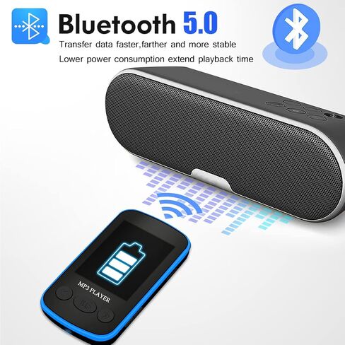 مشغل MP3 بمشبك سعة 16 جيجابايت مع بلوتوث 5.0 - مشغل موسيقى رقمي محمول pebuwet مشغل MP3 MP4 مع مشبك للأطفال مع USB-C للرياضة والجري ومشغل Walkman صغير الحجم وخفيف الوزن يمكن ارتداؤه in Saudi Arabia