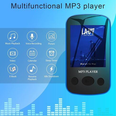 مشغل MP3 بمشبك سعة 16 جيجابايت مع بلوتوث 5.0 - مشغل موسيقى رقمي محمول pebuwet مشغل MP3 MP4 مع مشبك للأطفال مع USB-C للرياضة والجري ومشغل Walkman صغير الحجم وخفيف الوزن يمكن ارتداؤه in Saudi Arabia
