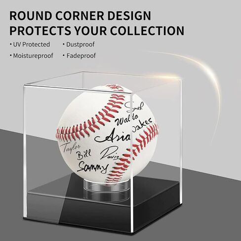 Acrylic Baseball Case for Display - UV Protected Baseball Display Cube, Autographed Baseball Clear Display Case, Baseball Display Case for Memorabilia Baseball (1) in Saudi Arabia