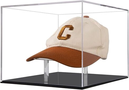 واضح الاكريليك قبعة عرض حالة البيسبول كرة القدم قبعة عرض موقف حامل صندوق مربع الأشعة فوق البنفسجية حماية خزانة حماية غطاء التخزين in Kuwait