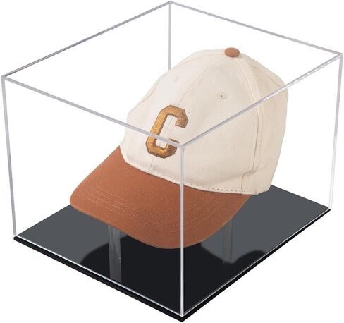 واضح الاكريليك قبعة عرض حالة البيسبول كرة القدم قبعة عرض موقف حامل صندوق مربع الأشعة فوق البنفسجية حماية خزانة حماية غطاء التخزين in Kuwait