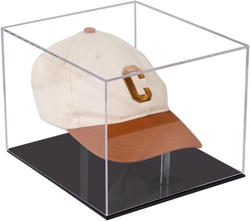 واضح الاكريليك قبعة عرض حالة البيسبول كرة القدم قبعة عرض موقف حامل صندوق مربع الأشعة فوق البنفسجية حماية خزانة حماية غطاء التخزين in Kuwait
