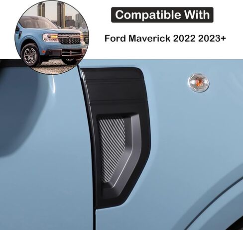 غطاء فتحات جانبية للسيارة متوافق مع Ford Maverick 2022 2023 بيك اب شاحنة أمامية غطاء حاجز أمامي ملصق حاجز غطاء محرك السيارة الجانبي غطاء منفذ فتحة التهوية ملحقات خارجية لشبكة فتحة التهوية in Saudi Arabia