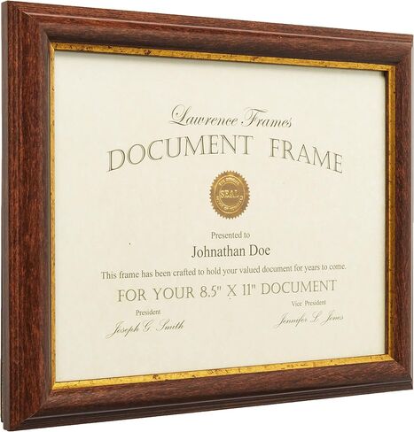 Lawrence Frames 185111 Walnut and Gold Document Picture Frame, 11 by 14-Inch in Kuwait
