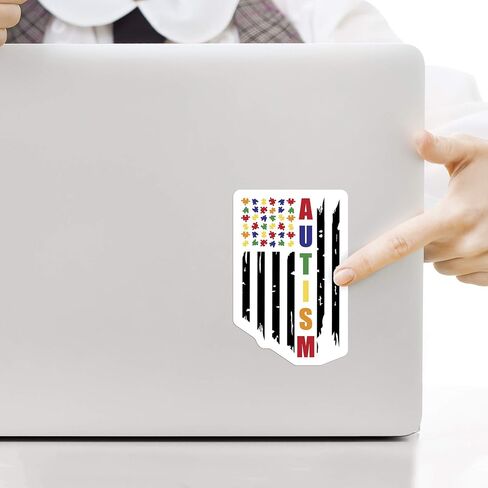 ملصق للتوعية بالتوحد، قطع ألغاز العلم الأمريكي، إلهام تحفيزي ممتع لطيف، 5.4 بوصة × 3.5 بوصة، ملصق فينيل عالي الجودة، صفائح واقية من الأشعة فوق البنفسجية PDS2121 in Saudi Arabia