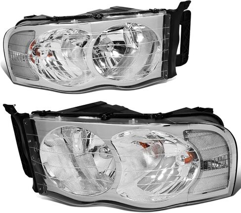 DNA Motoring HL-OH-DR02-BK-CL1 Black Housing Clear Corner Headlights Compatible with 02-05 Ram 1500/03-05 Ram 2500 3500, Left & Right in Saudi Arabia