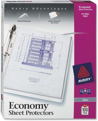 Avery Clear Economy Sheet Protectors, Top Load, 30 Document Protectors (74082) in Saudi Arabia