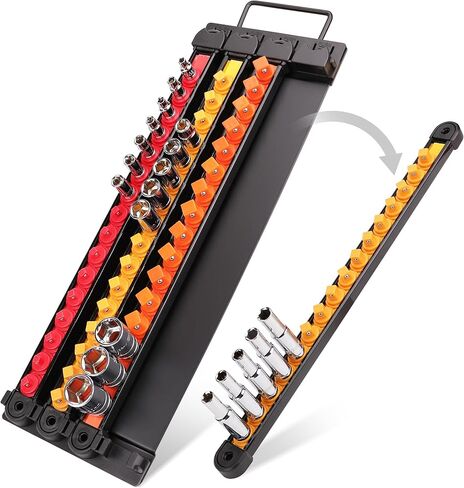 HOUSDY منظم المقبس عالي التحمل قابل للإزالة | 1/4 بوصة، 3/8 بوصة، 1/2 بوصة | حاملات مقابس عالية الجودة in Kuwait