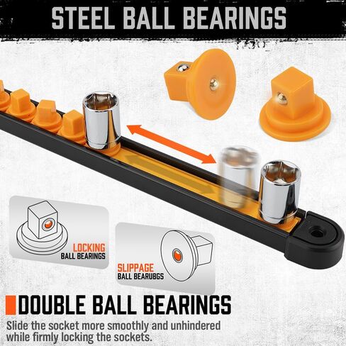 HOUSDY منظم المقبس عالي التحمل قابل للإزالة | 1/4 بوصة، 3/8 بوصة، 1/2 بوصة | حاملات مقابس عالية الجودة in Kuwait