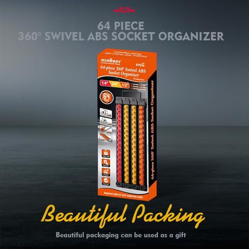 HOUSDY منظم المقبس عالي التحمل قابل للإزالة | 1/4 بوصة، 3/8 بوصة، 1/2 بوصة | حاملات مقابس عالية الجودة in Kuwait