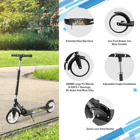 سكوتر كيك للأعمار من 6 سنوات فما فوق والأطفال والمراهقين والبالغين. الحمولة القصوى 240 رطلاً. عجلات كبيرة قابلة للطي وخفيفة الوزن مقاس 8 بوصات للأطفال والمراهقين والبالغين، 3 مستويات قابلة للتعديل. تحمل ABEC7 in Kuwait