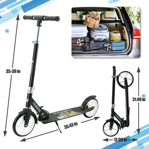 سكوتر كيك للأعمار من 6 سنوات فما فوق والأطفال والمراهقين والبالغين. الحمولة القصوى 240 رطلاً. عجلات كبيرة قابلة للطي وخفيفة الوزن مقاس 8 بوصات للأطفال والمراهقين والبالغين، 3 مستويات قابلة للتعديل. تحمل ABEC7 in Kuwait