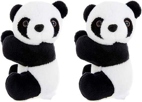 Plush Panda Clips, Mini Stuffed Panda Finger Panda Sculptures Curtain Holder Stand Panda Bookmark Curtain Clip Chinese Animal Souvenir Cute Panda Home Decoration in Saudi Arabia