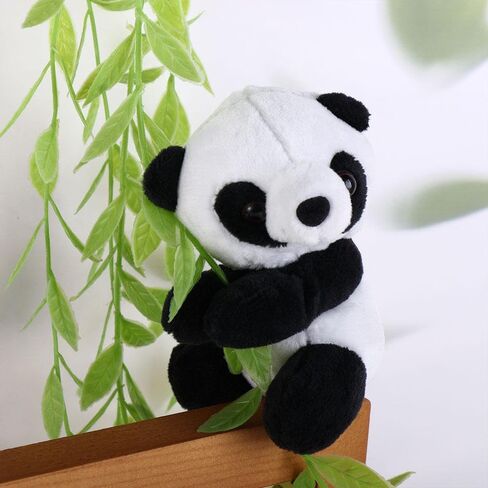 Plush Panda Clips, Mini Stuffed Panda Finger Panda Sculptures Curtain Holder Stand Panda Bookmark Curtain Clip Chinese Animal Souvenir Cute Panda Home Decoration in Saudi Arabia