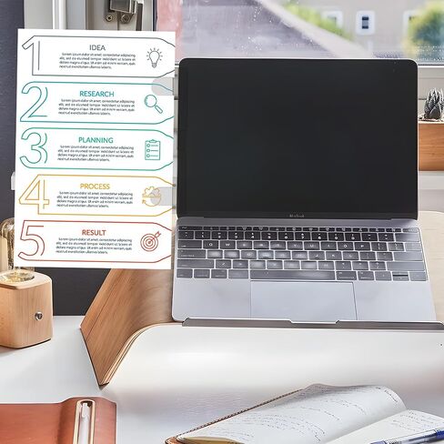 قطعتان من حامل مستندات الشاشة متعدد الوظائف، لوح أكريليك شفاف مع مشابك، لوحة رسائل سطح المكتب للمكتب مع مذكرة لاصقة، رمادي in Kuwait