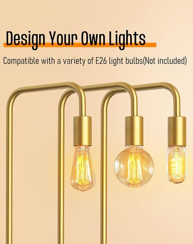 مصباح أرضي صناعي من QiMH لغرفة المعيشة، مصابيح معدنية قائمة للمزرعة، مصباح طويل حديث لديكور المنزل في غرفة النوم (مقبس E26، مفتاح القدم) in Kuwait