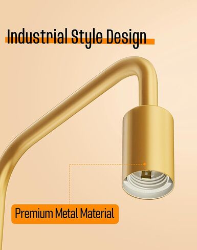 مصباح أرضي صناعي من QiMH لغرفة المعيشة، مصابيح معدنية قائمة للمزرعة، مصباح طويل حديث لديكور المنزل في غرفة النوم (مقبس E26، مفتاح القدم) in Kuwait