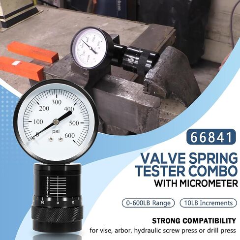 66841 Mini Valve Spring Tester and Measuring Combo with Micrometer Engine Valve Spring Checker 0-600LB Range 10LB Increments for Vise Arbor Press in Saudi Arabia