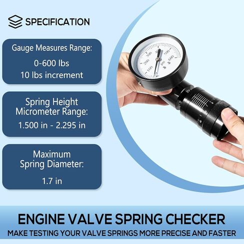 66841 Mini Valve Spring Tester and Measuring Combo with Micrometer Engine Valve Spring Checker 0-600LB Range 10LB Increments for Vise Arbor Press in Saudi Arabia