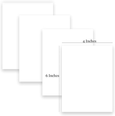 Premium Smooth Matte 4" x 6" Card Stock - Heavyweight 300GSM - White or Recycled - 100 Pack - Made in the U.S.A. (Bright White) in Saudi Arabia