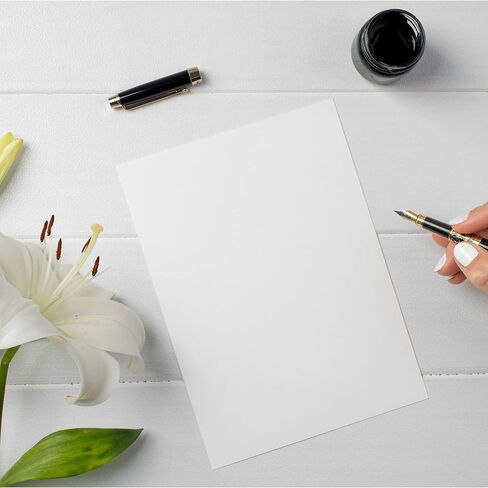 Premium Smooth Matte 4" x 6" Card Stock - Heavyweight 300GSM - White or Recycled - 100 Pack - Made in the U.S.A. (Bright White) in Saudi Arabia