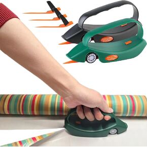2 PCS Wrapping Paper Cutter, Gift Wrap Cutter Tool with Wheels for Birthday Christmas Holiday, Straight Line Wrapping Paper Cutter Slider with 3 Replaceable Blades, Wrapping Paper Roll Cutter Tool Set
