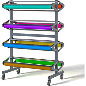 Large Paper Roll Dispenser Art Paper Roll Holder Roll Rack for Up to 8 Roll 36 Inch W x 9 Inch Dia Craft Paper Roll Rack for Butcher Paper Wrapping Paper Crafting Paper Vinyl Paper