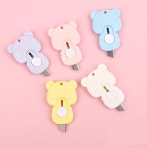 4PCS Paper Cutter Kawaii Cartoon Paper Envelope Cutter Packing Box Unpacking Tools Supplies Mini Portable Handmade Paper Cutter Paper Roll Cutters(Random Color)(ZS619)