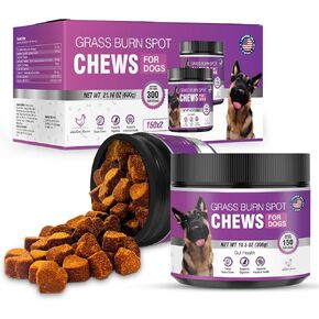 Grass Burn Spot Chews for Dogs Dog Pee Grass Neutralizer 300 Green Grass Dog Chews Dog Pee Lawn Spot Saver for Grass Burn Spots Dog Urine Neutralizer for Lawns with Probiotics Digestive Enzymes