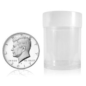 BCW Coin Tubes for Half Dollars - 10ct | Holds "Kennedy" Half Dollar | Durable Plastic Tube Coin Holders | Coin Collecting Supplies | Half Dollar Coin Tubes | Coin Storage Tubes with Airtight Lids
