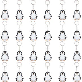 24 Pack Penguin Keychains Key Rings for Polar Arctic Winter Animals Party Favors, Polar Animals Lovers Gifts Birthday Party Favors