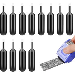 Giantree 12Pcs Ink Refill for Self Inking Stamp, Ink Refill for Identity Theft Protection Roller Stamp, Stamp Ink Refill Roller Stamp, Ink Refill for Stamp Pad to Cover Personal Mail Information