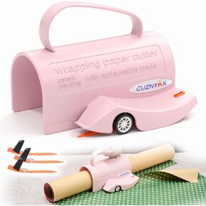Wrapping Paper Cutter with 3 Replaceable Blades, Gift Wrap Cutter Tool for Gift Wrapping, Slider Wrap Cutter for Gift Wrapping Accessories, Paper Roll Cutter for Christmas Holiday Birthday