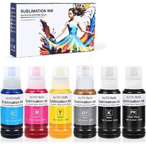 552 Sublimation Ink for Epson 552 Sublimation Ink Refill Bottle Use for ET-8550, EPSON ET-8500（BK PBK C M Y GY, 600ml）