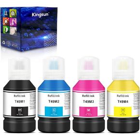 T49M Sublimation Ink T49M1 T49M2 T49M3 T49M4 Autofill ICC-Free Anti-UV for Epson SureColor F170 F570 Sublimation Printers (140ml, BK,C,M,Y)