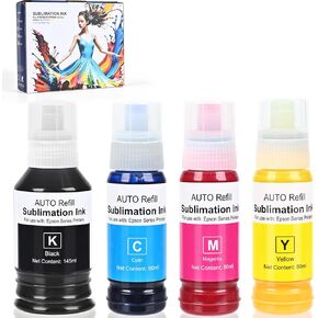 Sublimation Ink for EPSON et 2800, EPSON et 15000, EPSON Eoctank 2750, Ecotank 2850, ET-3850, ET 2803, ET-2720, ET-2760, ET-2840, ET-3830, XP4100, Sublimation Heat Press Ink
