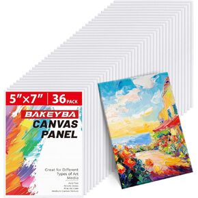 Canvas Boards for Painting - 72 Pack, 8x10 Inch Panels, 100% Cotton White Blank Canvas Art Supplies for Acrylics, Oil, Watercolor, Tempera Paints
