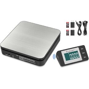 Fuzion Digital Shipping Scale - Wireless Postal Scale 110 lb x 2g Accuracy, Large LCD Display, 5 Units, Scale for Packages - Dual Power Options (Batteries & Adapters)