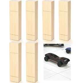 Cinnvoice 6 Pieces Derby Car Body Compatible with Pinewood Cars Pre-Cut Cars Body Pre-drilled Axle Holes Derby Car Kit for DIY Cut Shape Cars to Race