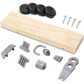 Derby Car Kit Includes Pre-drilled Wedge Block, Wheels and Nail-Type Axels Compatible with Pine Wood Derby Car Kit