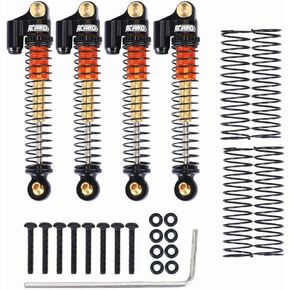 RCAWD SCX24 Double Barrel Shocks 58mm Lengthen for Axial 1/24 SCX24 & AX24 Front Rear Shock Upgrade Parts Red