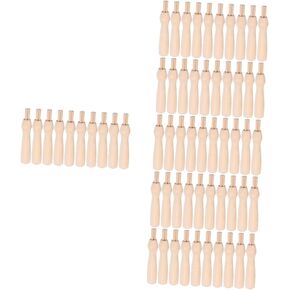 60 Pcs Wooden Handle Felting Tool Handle Wooden Handles Embroidery Needle Handles Felting Needle Grips Hooking Tool Grips Felting Supplies Embroidery Handles DIY Needle Handle