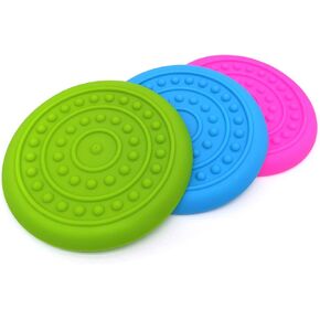 3 Pack Soft Rubber Dog Flying Discs for Small Medium Large Dogs (Small)